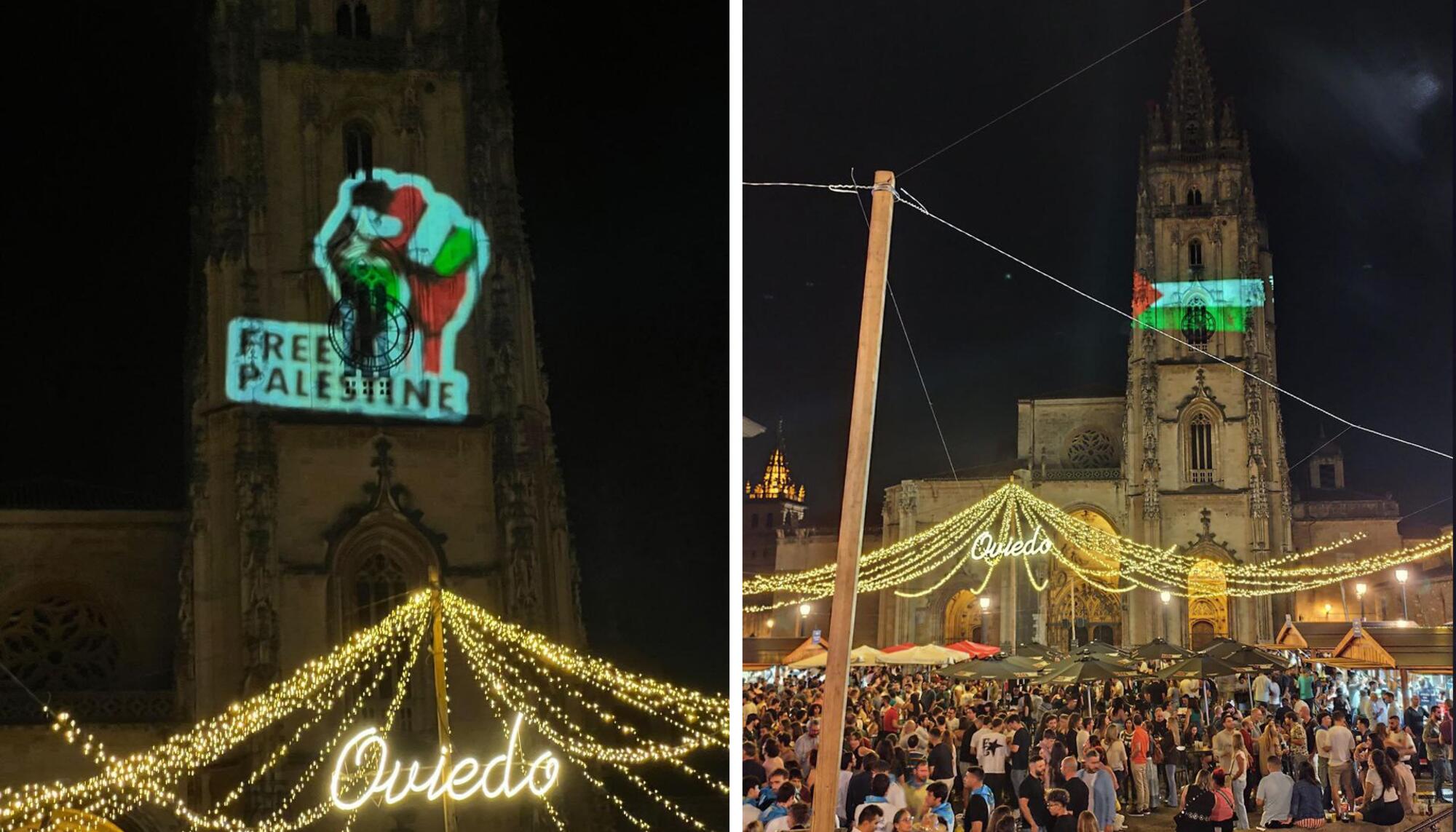 Acción en la Catedral de Oviedo en las fiestas de la ciudad el 20 de septiembre.